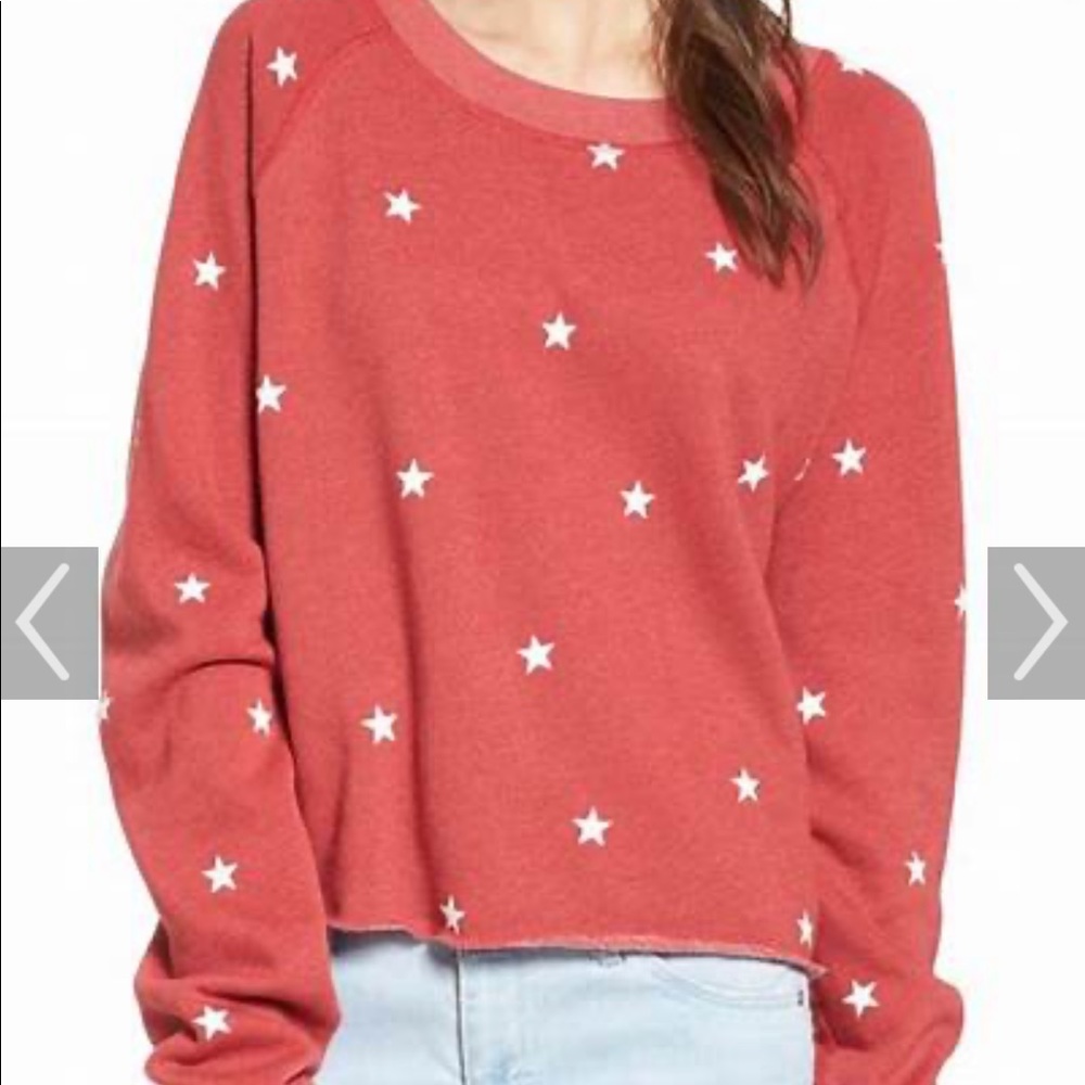 Wildfox red sweater with white stars